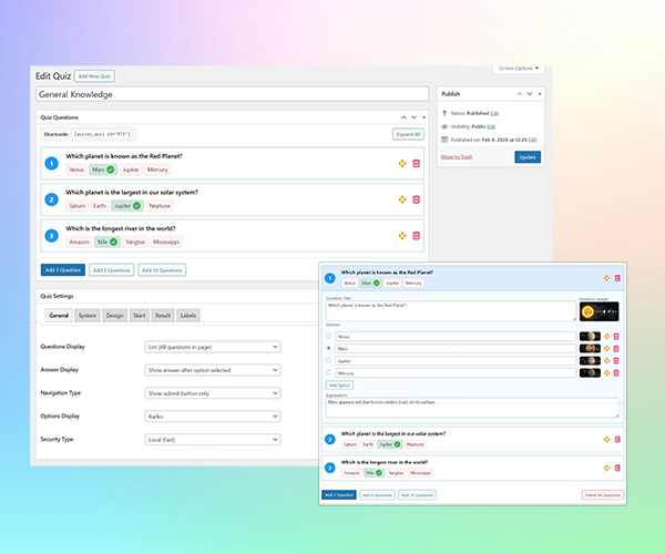 Anand Quiz Maker Interface